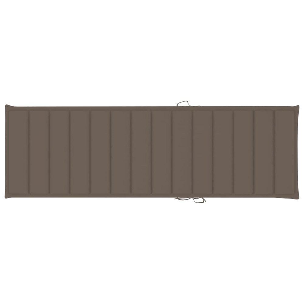 Transat chaise longue bain de soleil lit de jardin terrasse meuble d'extérieur double et coussins taupe pin imprégné 02_00127