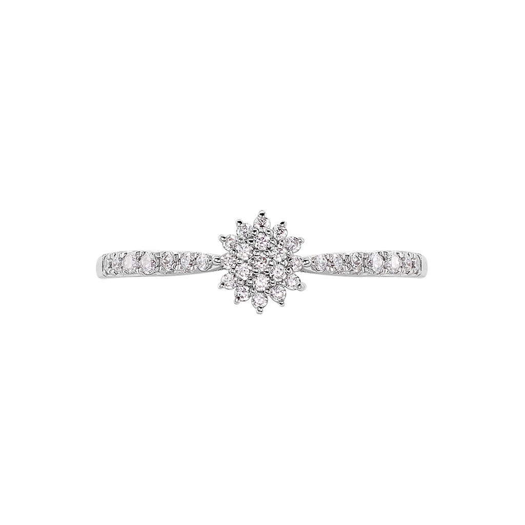 Bague Shin Or Blanc Oxyde De Zirconium