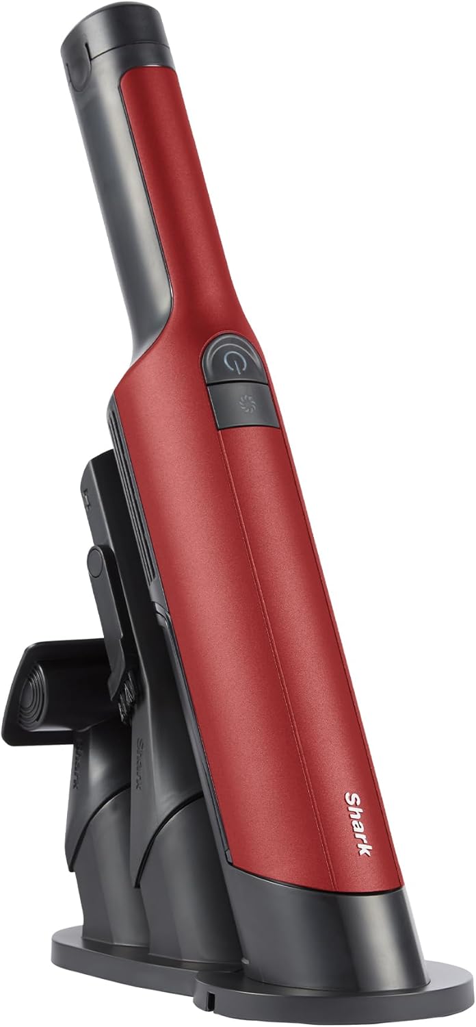 Shark WandVac 2.0 kabelloser Mini-Handstaubsauger, klein und leicht, leistungsstarker Akku-Handstaubsauger mit Boost-Modus, Tier- und Staub-/Fugendüsen, Ladestation, Orangerot, WV270EUSB