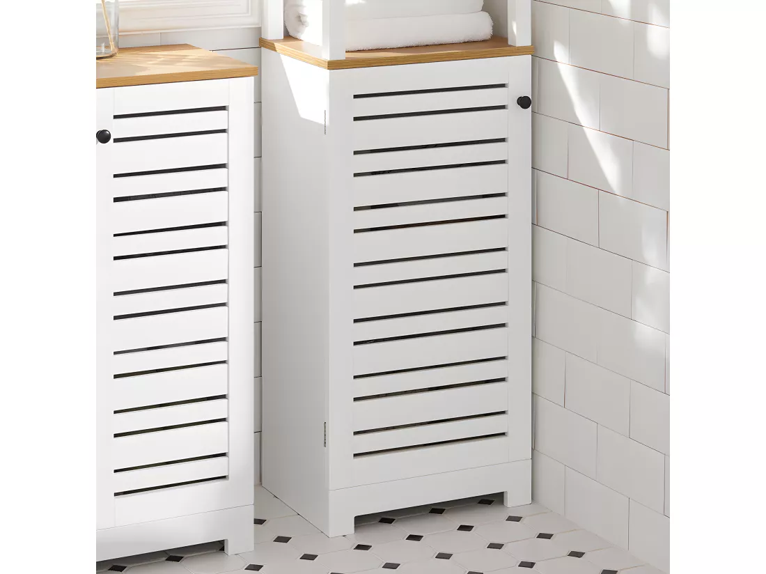 Meuble Colonne De Salle De Bain Armoire Haute Meuble De Rangement, BZr43-w