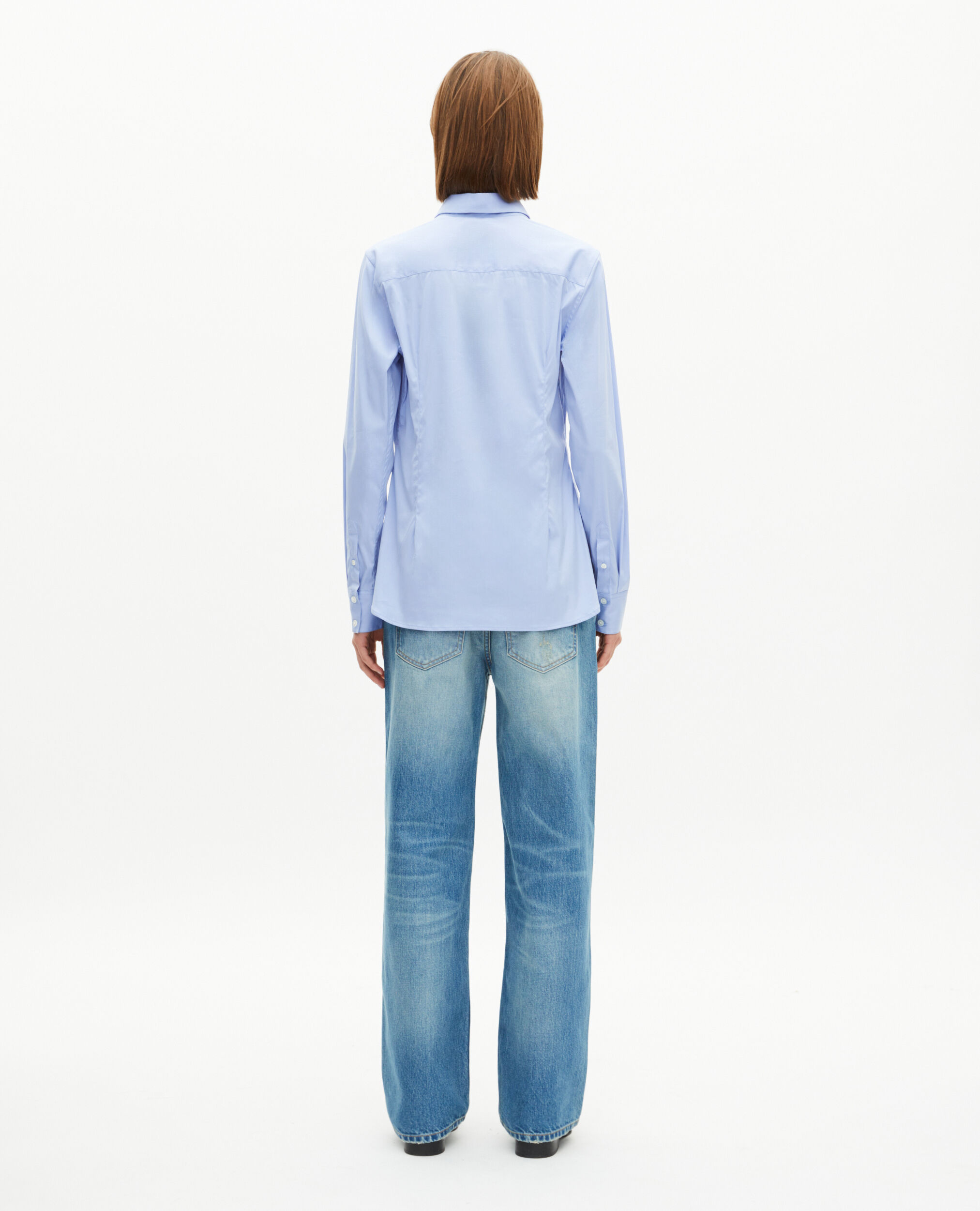 Chemise en popeline bleu clair