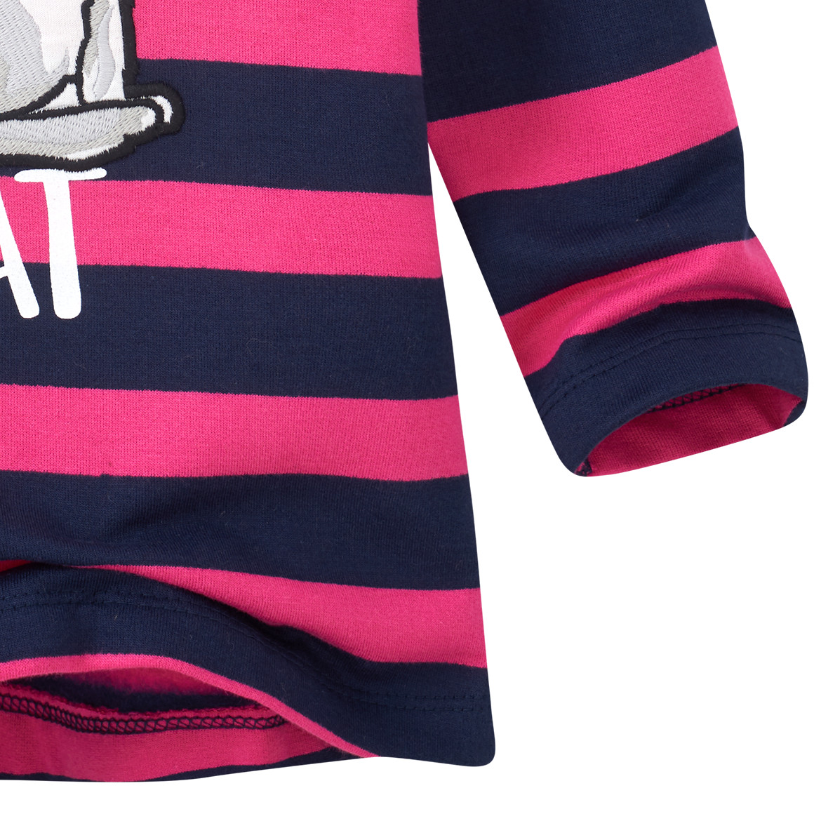 Topolino Mädchen Hoodie mit Katzen-Applikation pink / dunkelblau