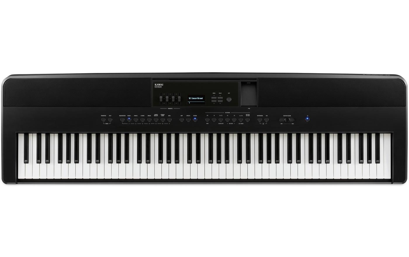E-Piano ES-920 – Schwarz<br>Digitalpiano mit Flügelanschlag und -ton sowie Bluetooth- und USB-Anschlussmöglichkeit