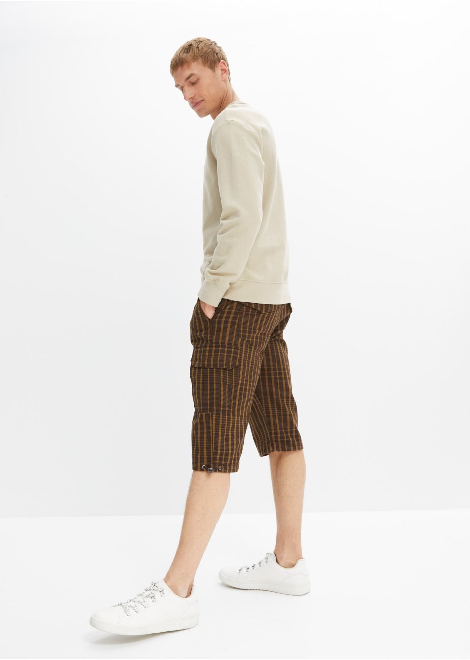Bermuda long cargo confort pour le ventre, Regular Fit