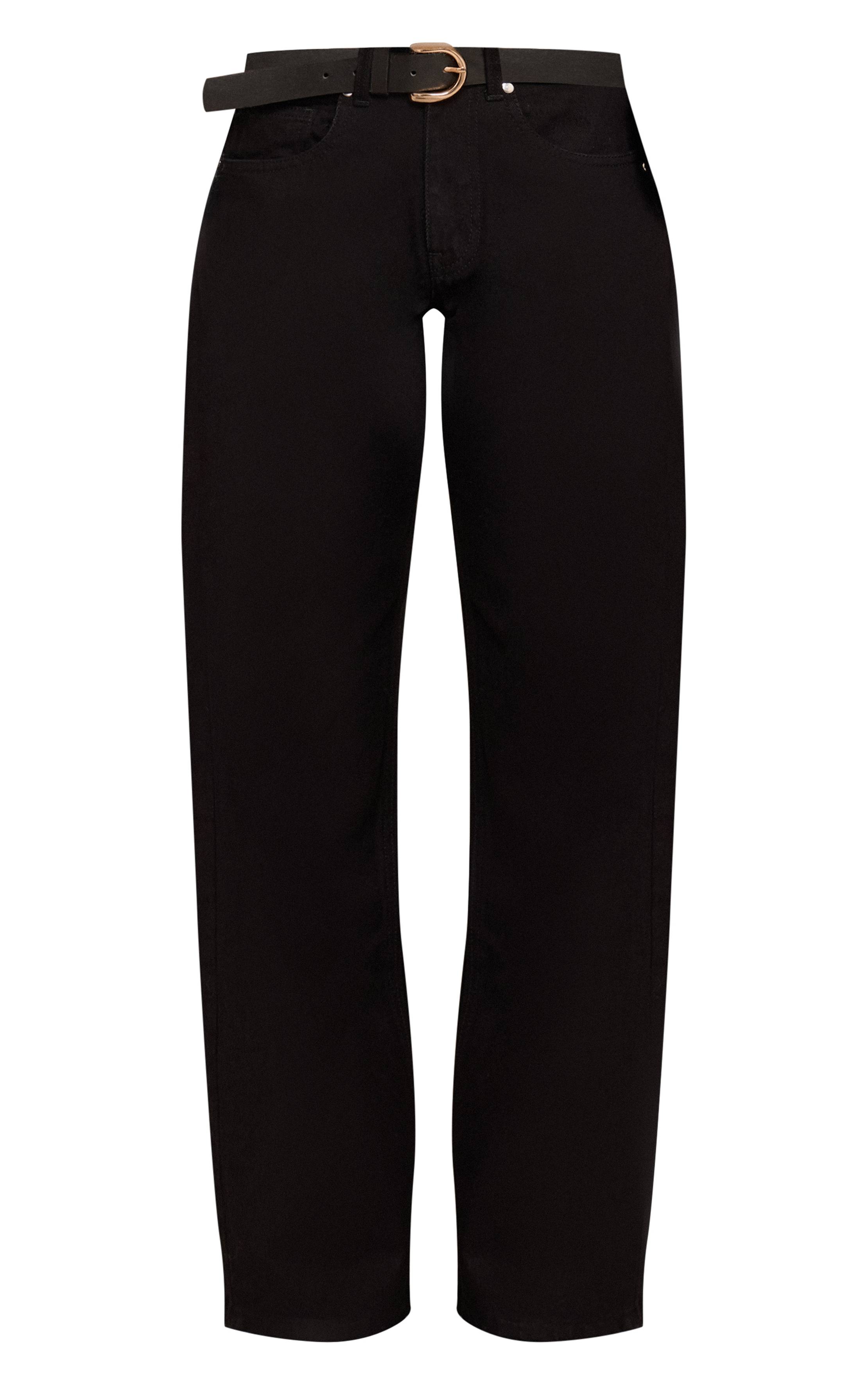 Noir Jean Tall Taille Mi-haute Coupe Large Imprimé Léopard
