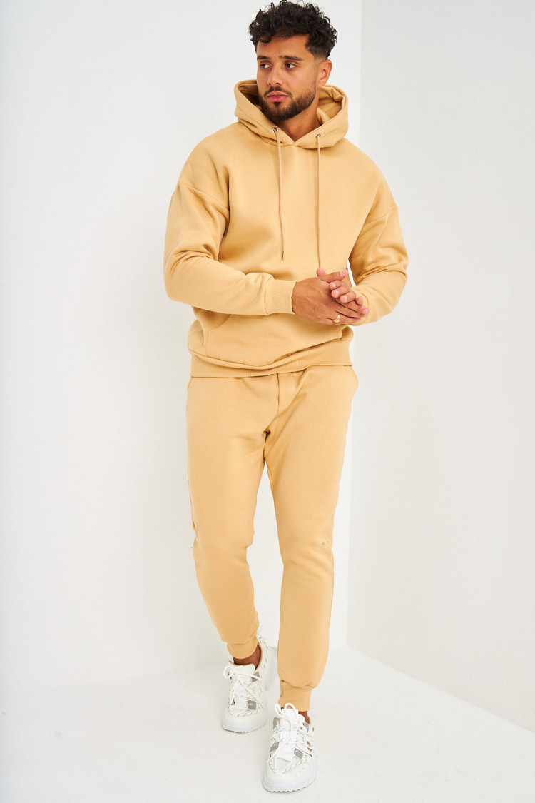 Ensemble sweat à capuche + jogging camel