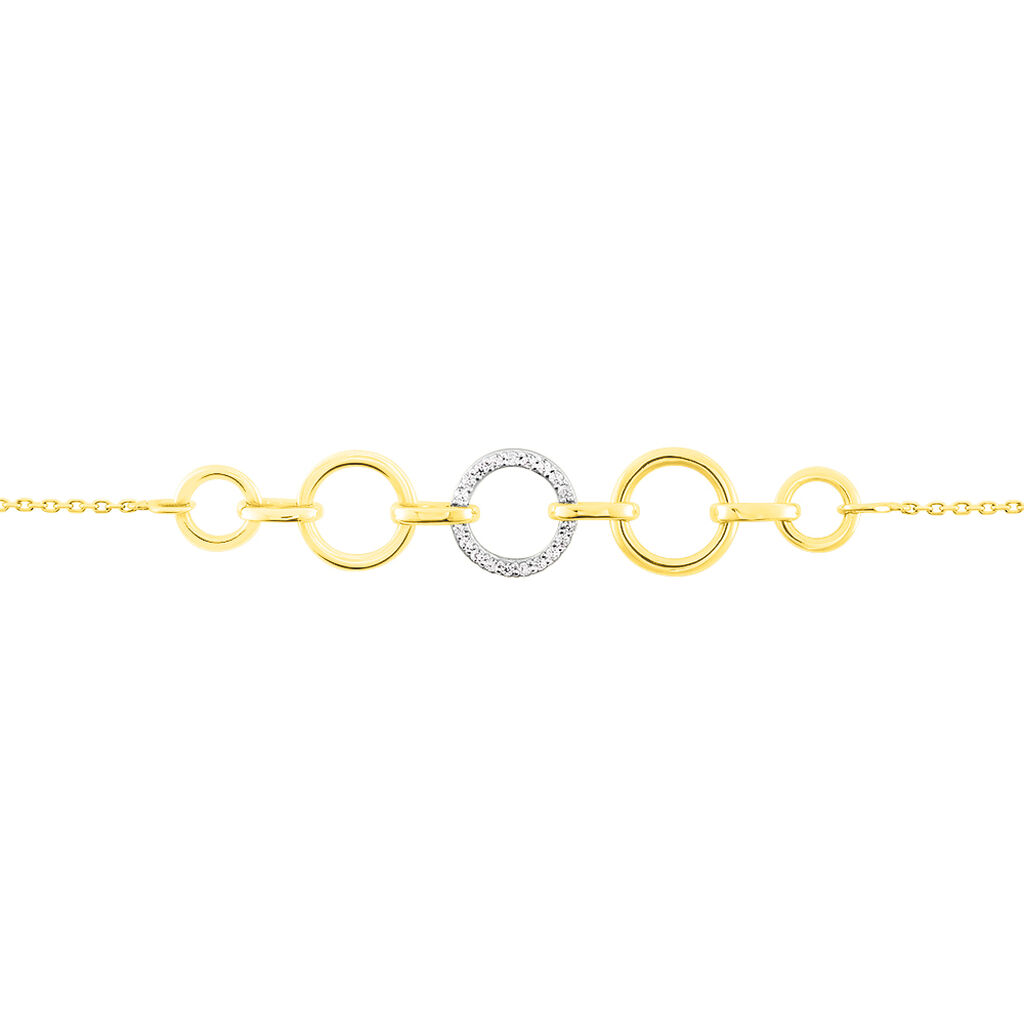 Bracelet Lutzele Or Bicolore Oxyde De Zirconium