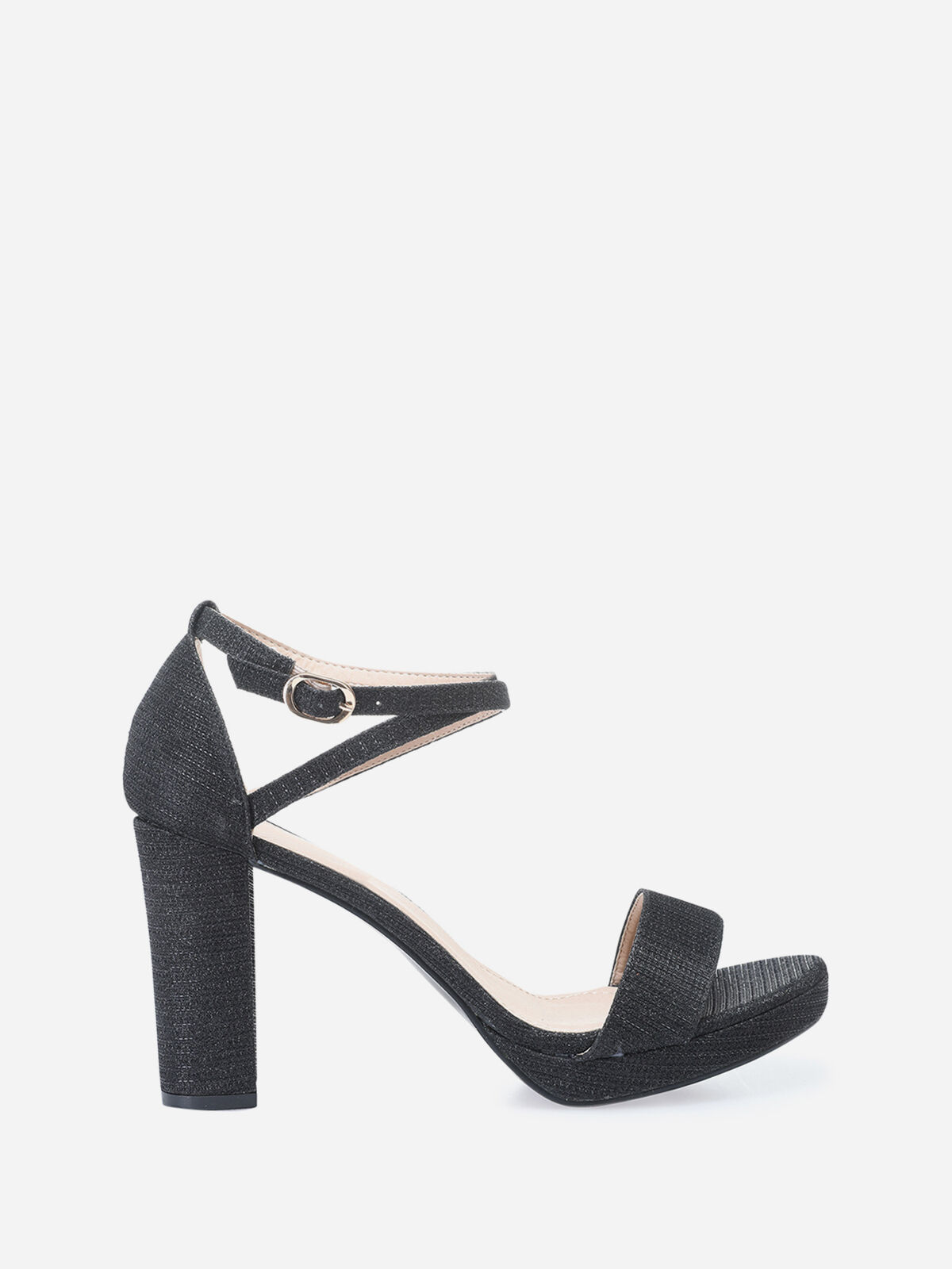 Sandales en lurex grandes tailles- Noir