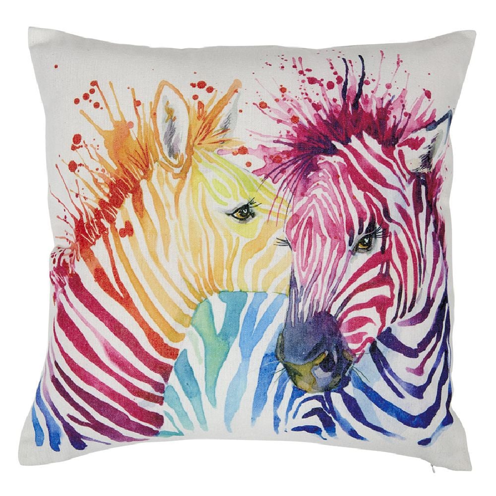 Housse de coussin éclats de couleurs flashy animaux 40x40cm