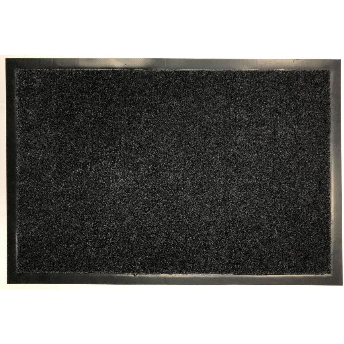 TAPIS 60X80CM POLYESTER PVC GRIS CHINE BLANC