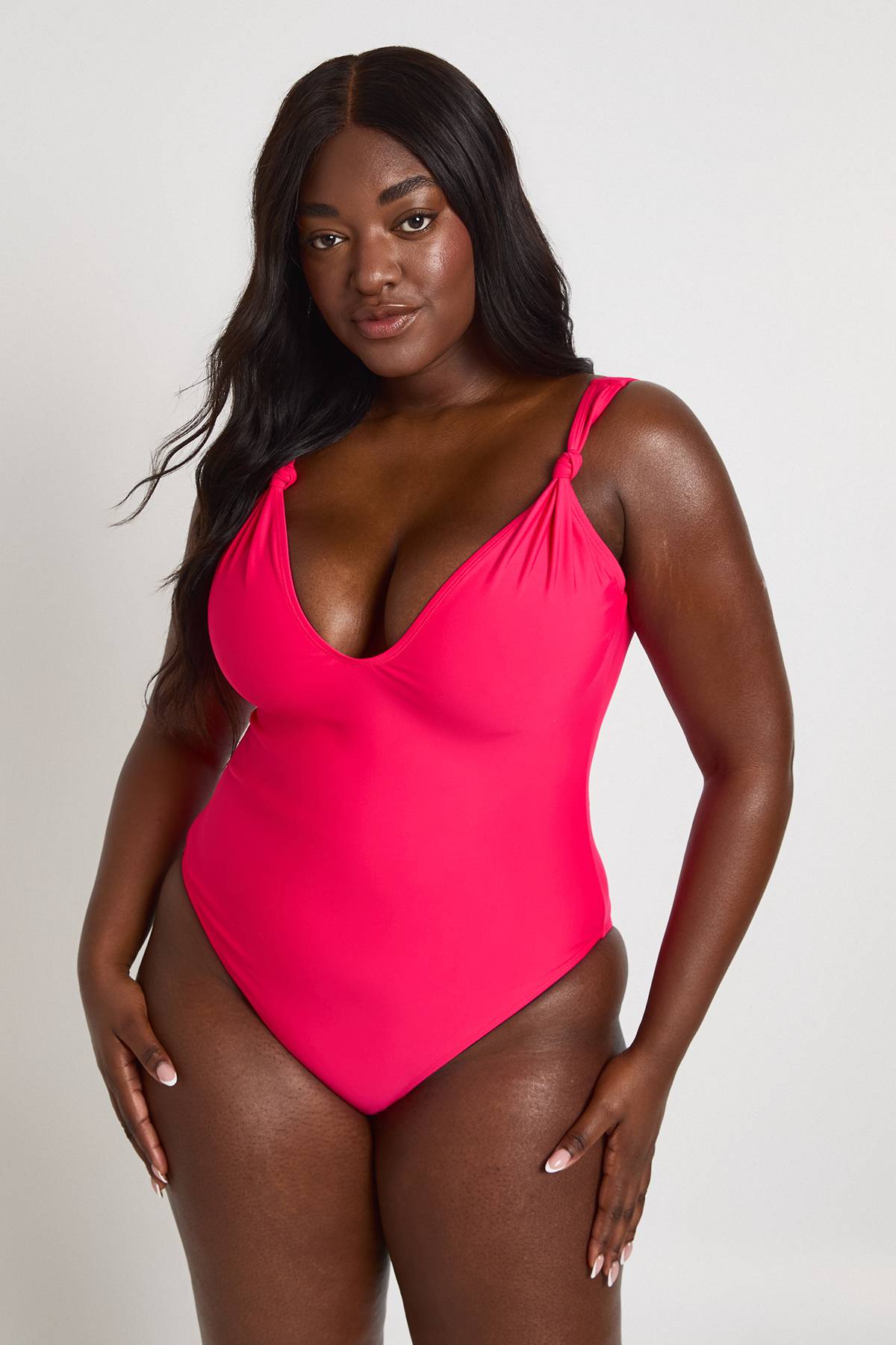 boohoo Maillot De Bain Grande Taille Avec Détail Nœud
