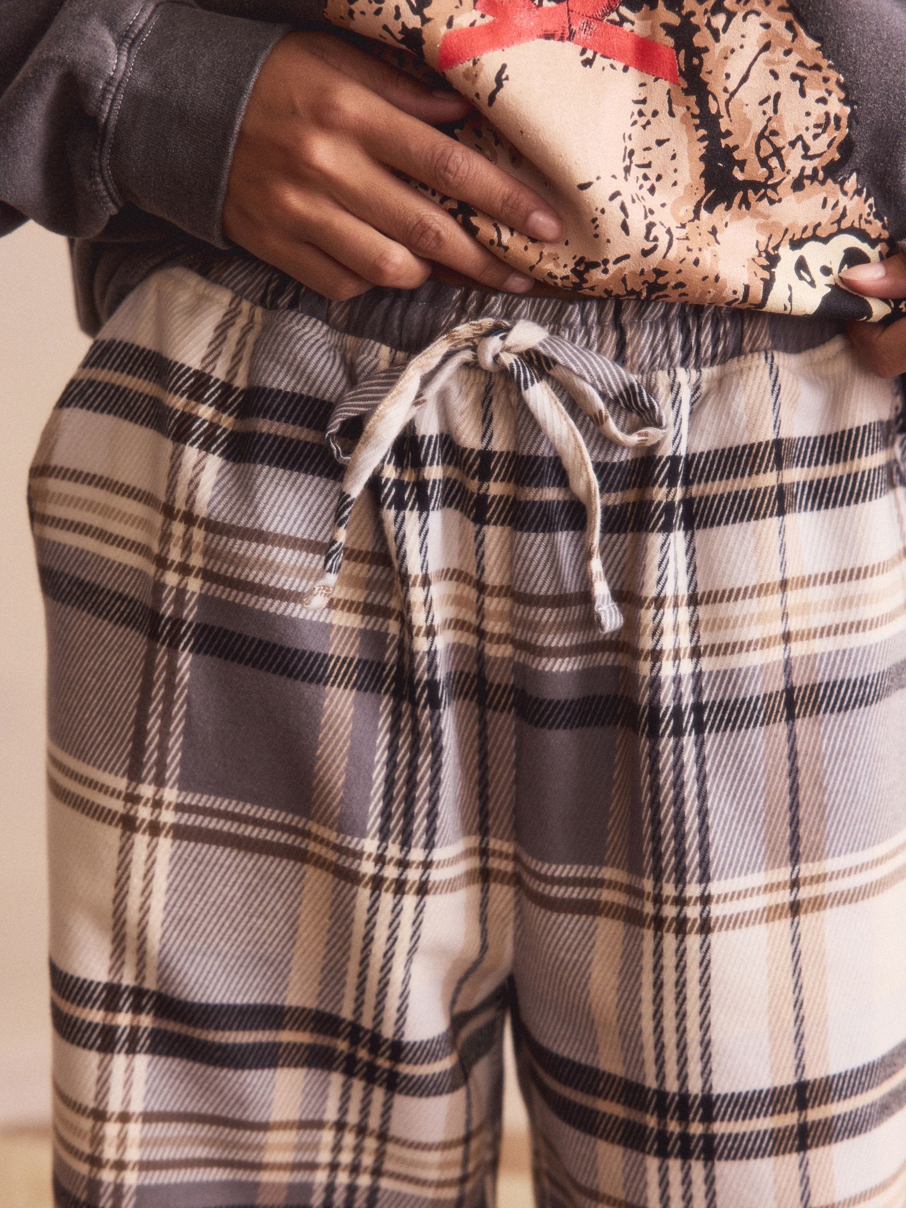 Neutraal geruit - Textured Pyjama Bottoms