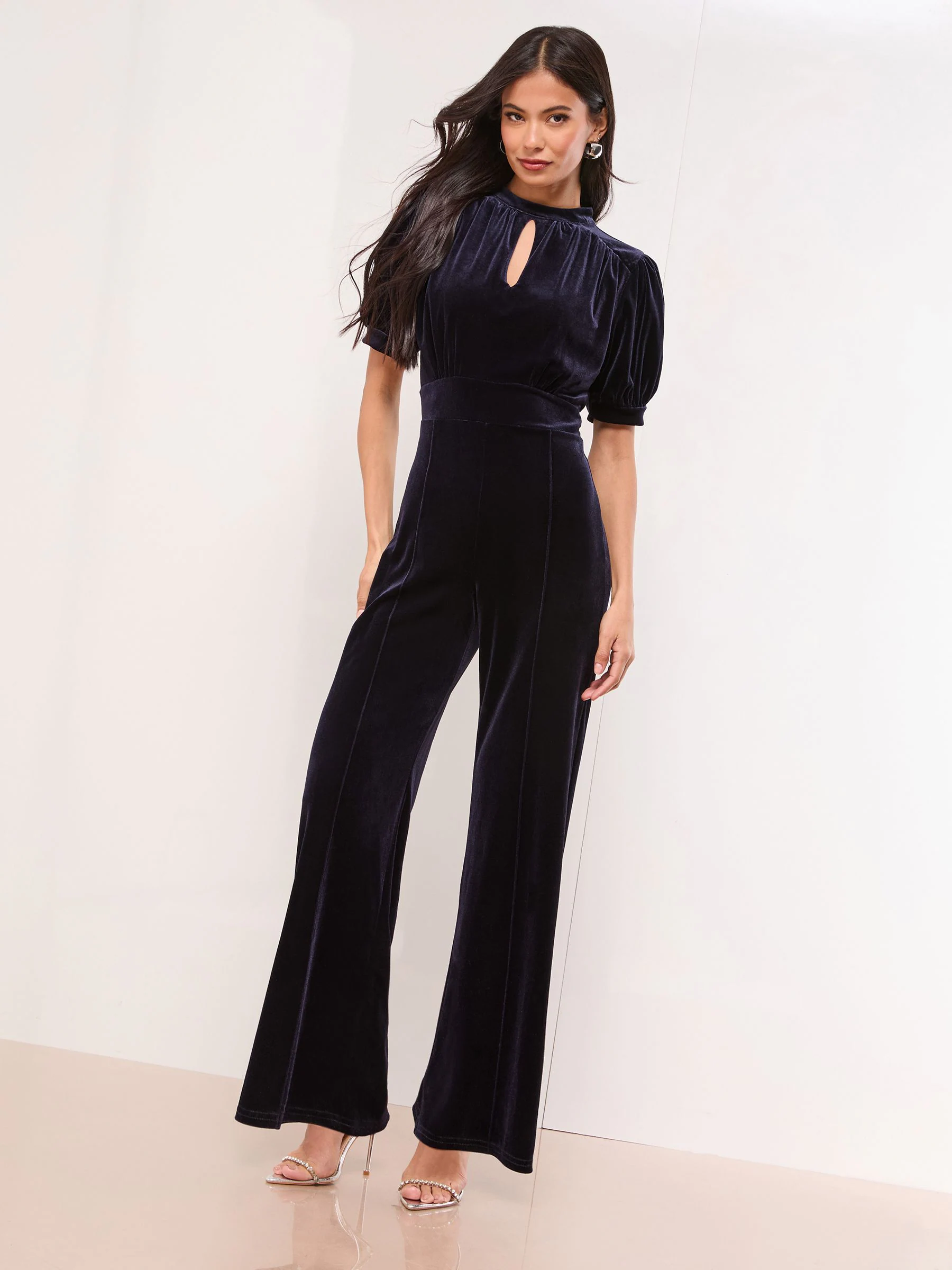 Lipsy Keyhole Velvet Jumpsuit