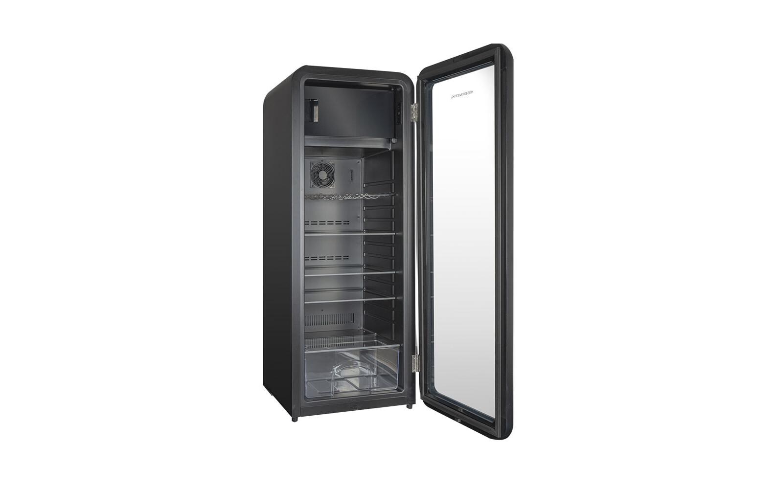 Getränkekühlschrank RKS256 Rechts, Schwarz<br>Retrokühlschrank