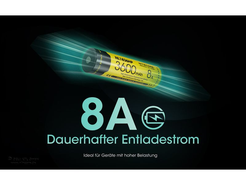 Nitecore Akku NL1836HP Li-Ion Typ 18650 3600 mAh, 1 Stück Akku