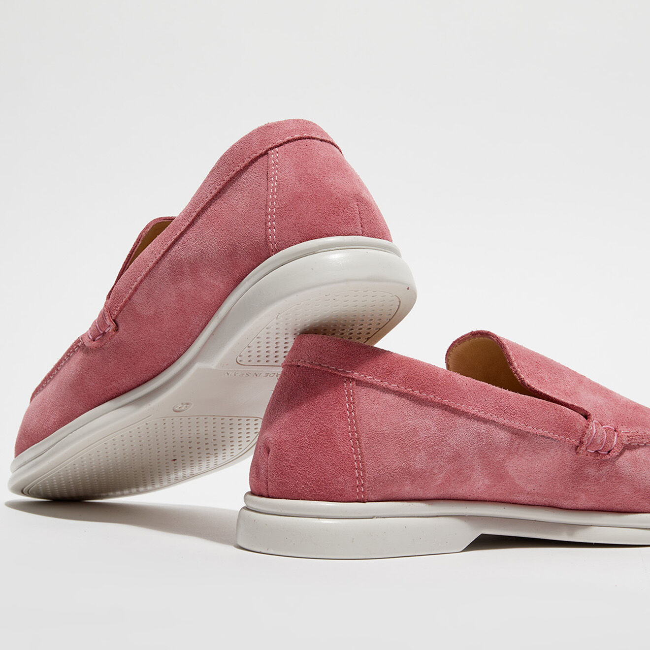 Loafers Mocassins en Velours de Cuir Alice roses