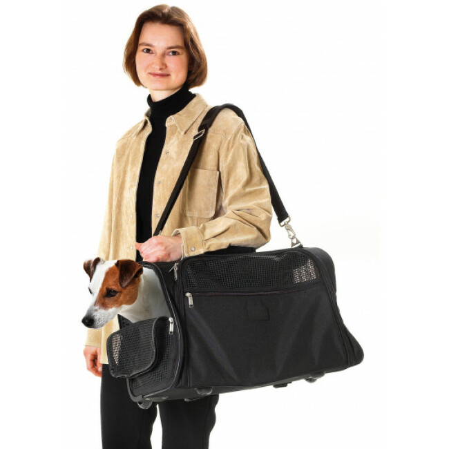 Sac de transport noir Smart Flamingo pour chiens