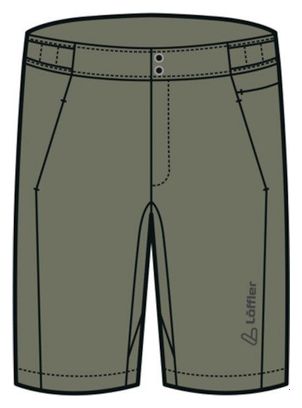Loeffler cuissard court m Short de vélo Grav-E ASSL homme-vert olive