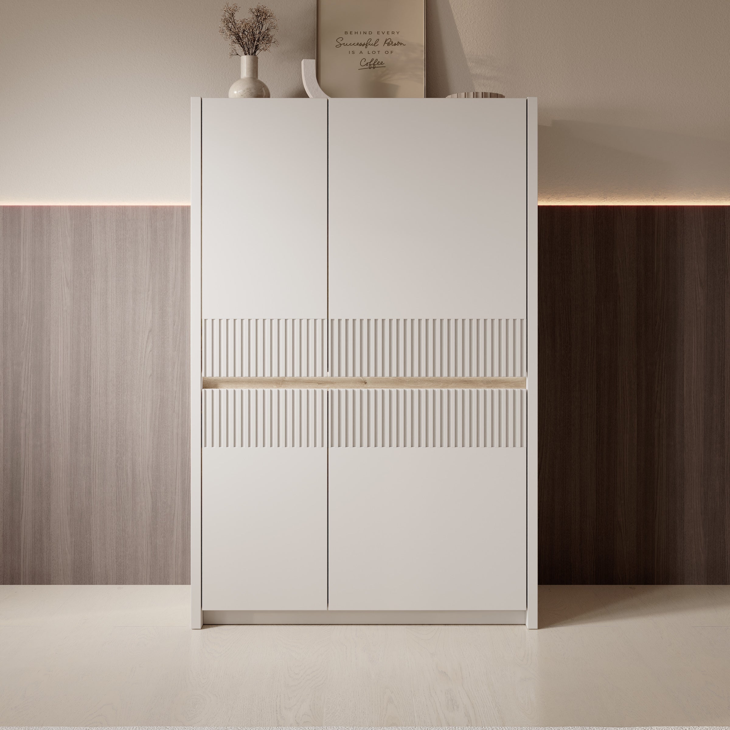 Orlano - Dressoir - Beige - 95x42x147 cm