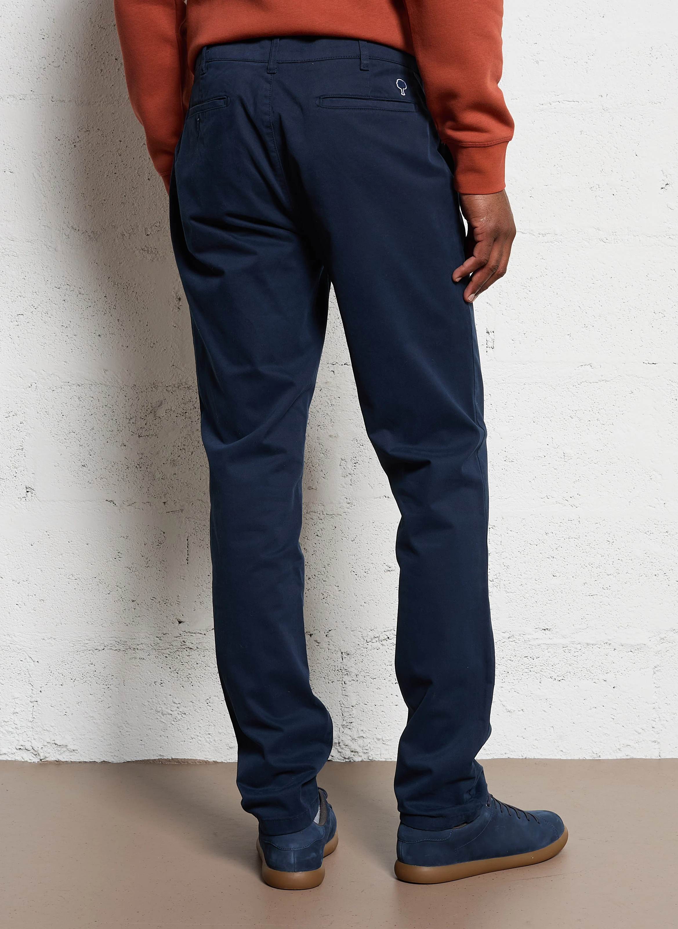 BRIX - Pantalon droit en coton bio mélangé | Bleu
