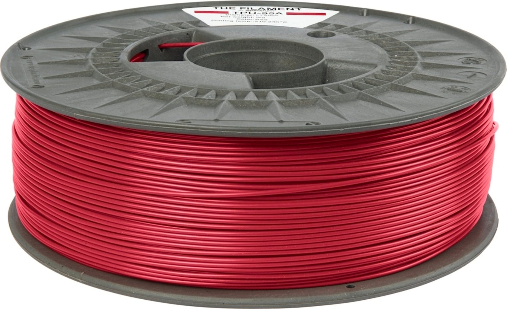 The Filament  TPU-95A Red, 1,75 mm / 1000 g    TPU mit Shore-Härte 95A für funktionale Anwendungen in Red
