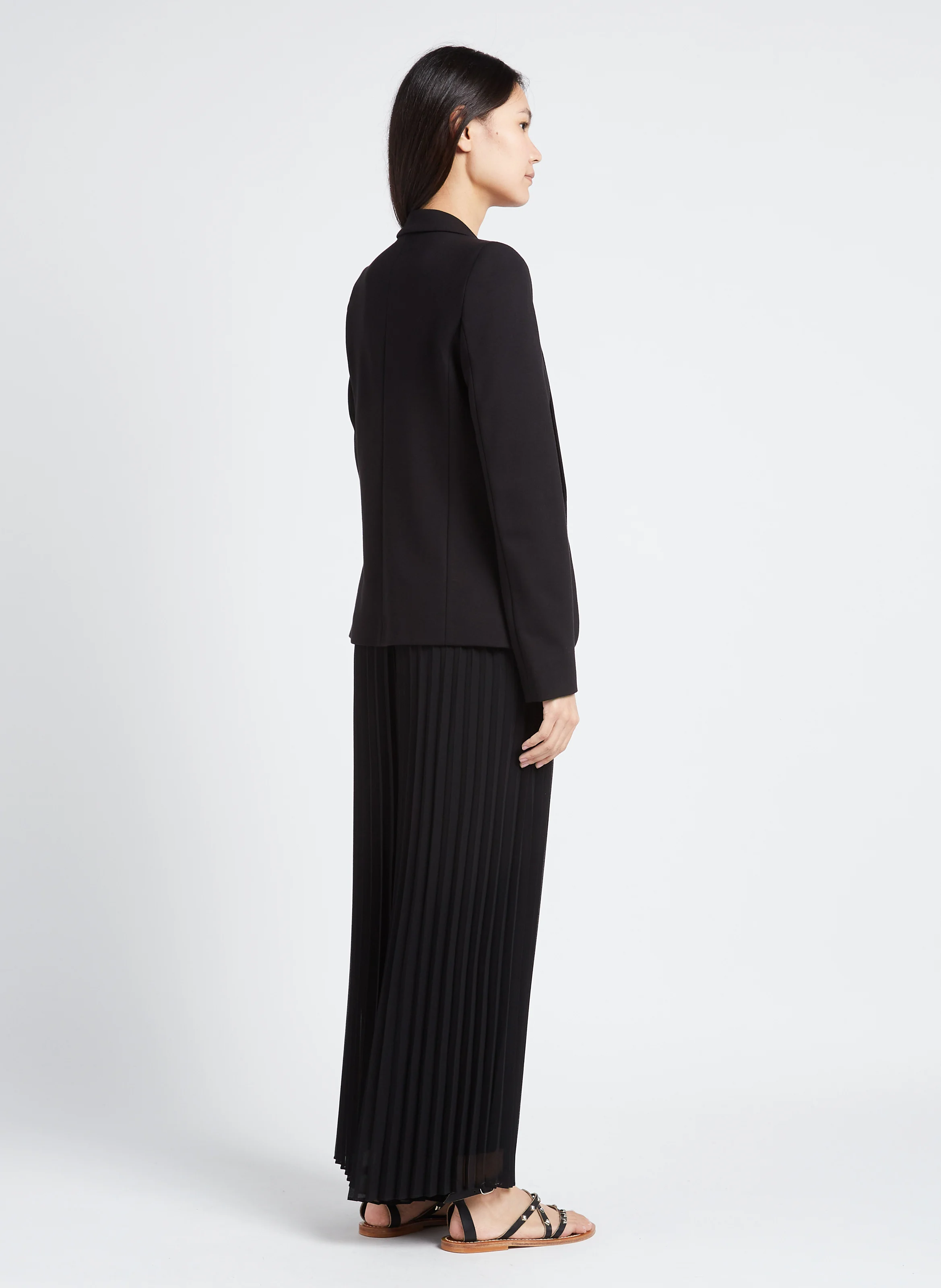 Veste tailleur cintrée en maille | Noir