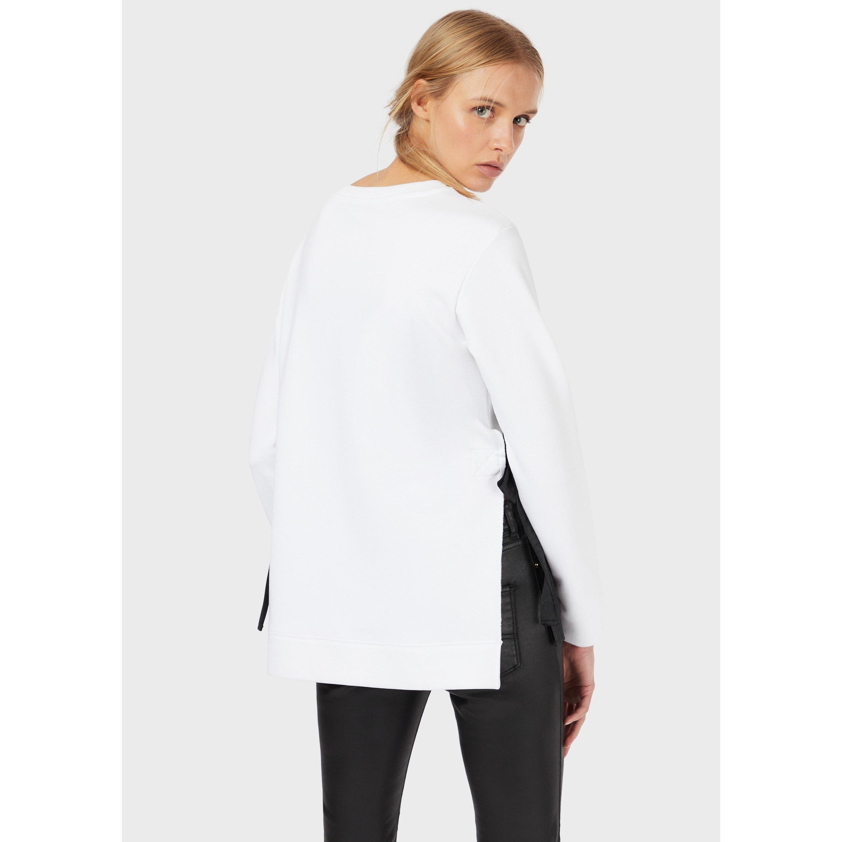 Emporio Armani Ribbon Velvet Logo Sweatshirt