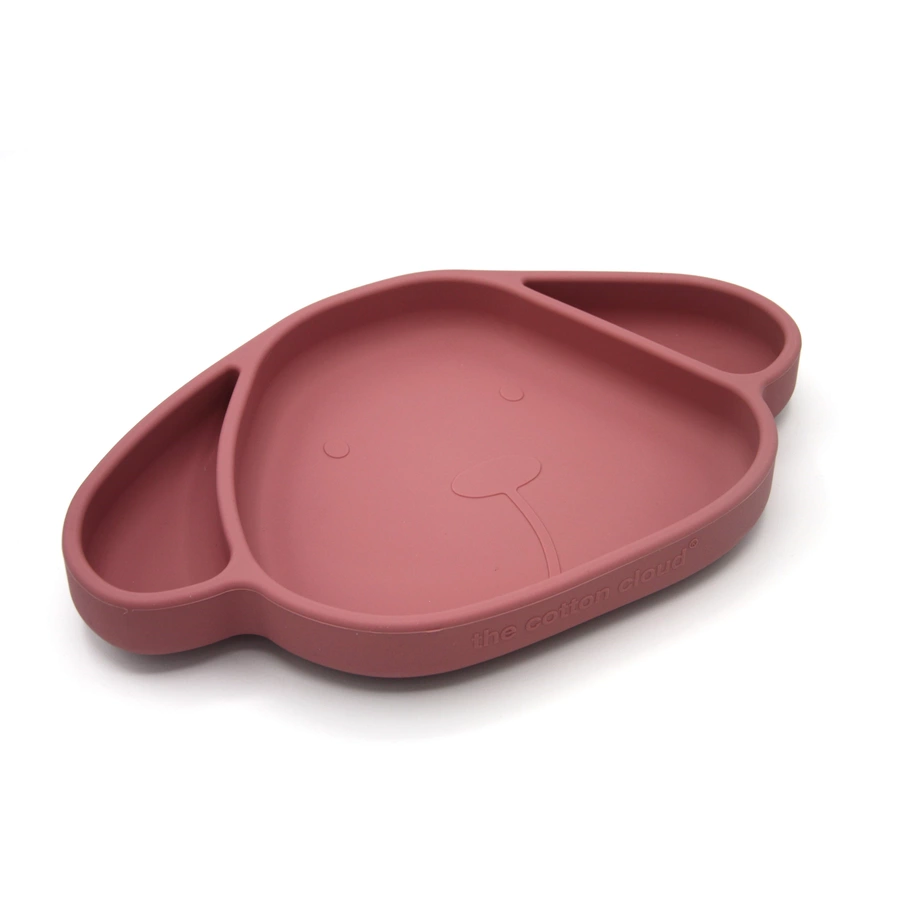 the cotton cloud Teller mit Saugfuss aus Silikon Milo Wild Rose