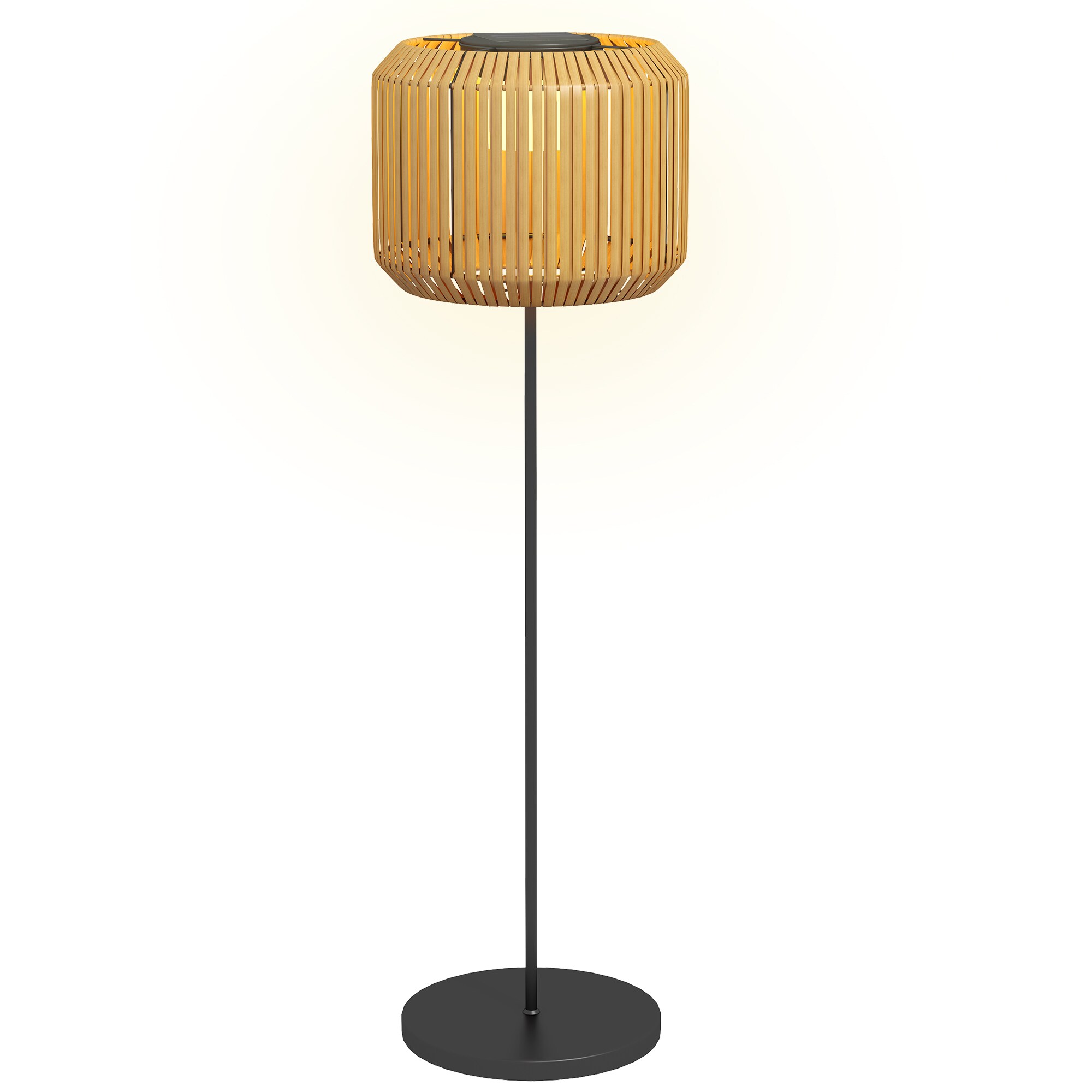 Outsunny Outdoor Stehleuchte mit Solarenergie betrieben gelb Ø34 x H130cm