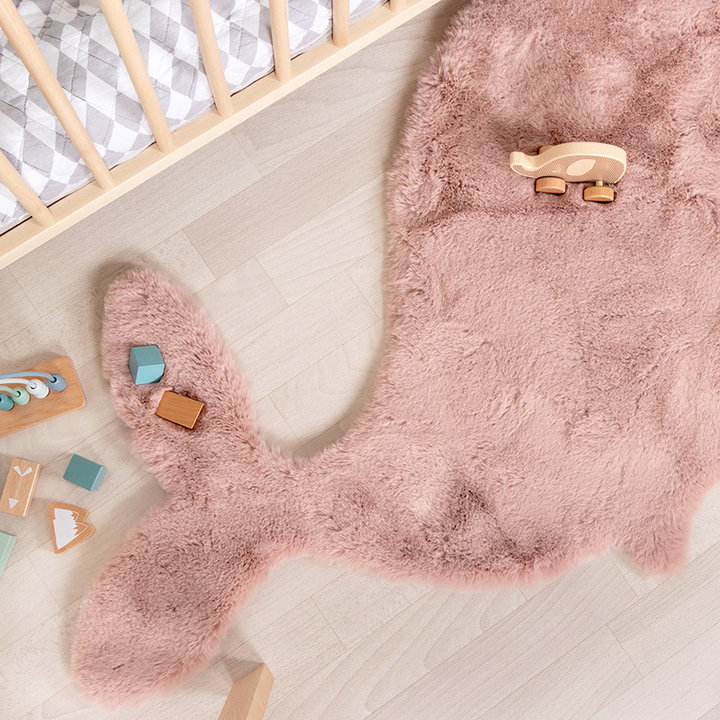 Kindervloerkleed - Huggy Walvis Roze | Super fluffy!