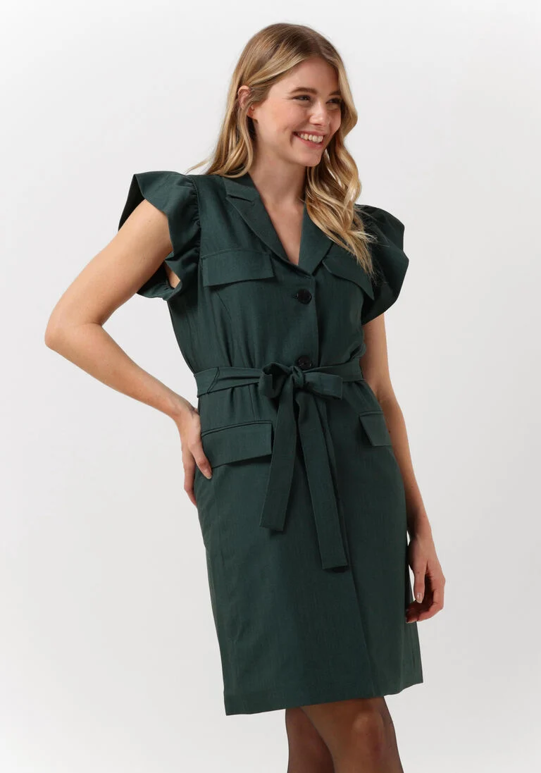 BRUUNS BAZAAR groene bruuns bazaar mini jurk firello gaia dress