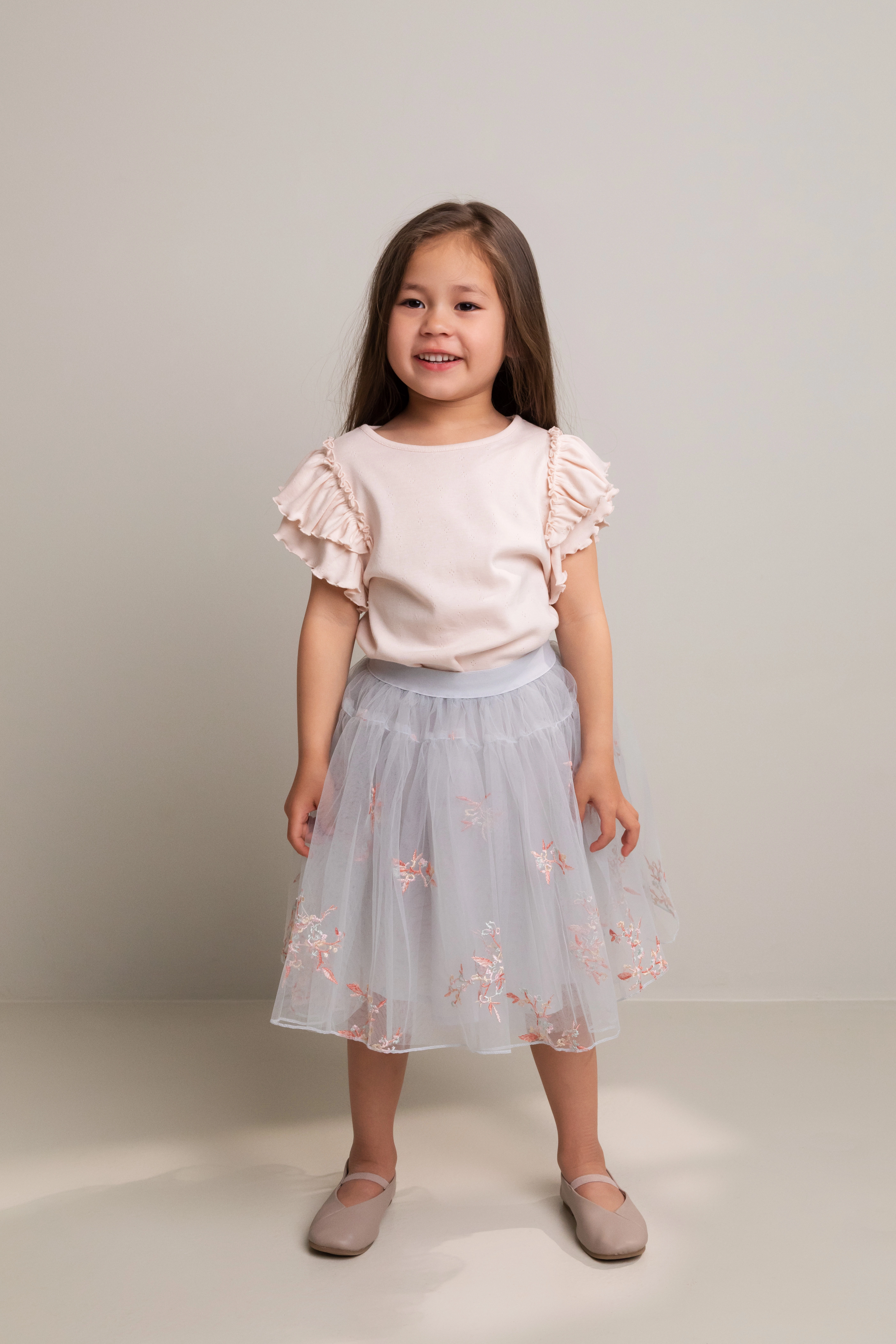 T-Shirt TAVORA FRILL in pink dahlia