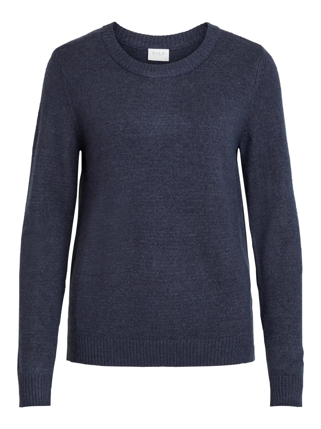 Vila  Viril O-Neck L/S striktrøje - Total Eclipse