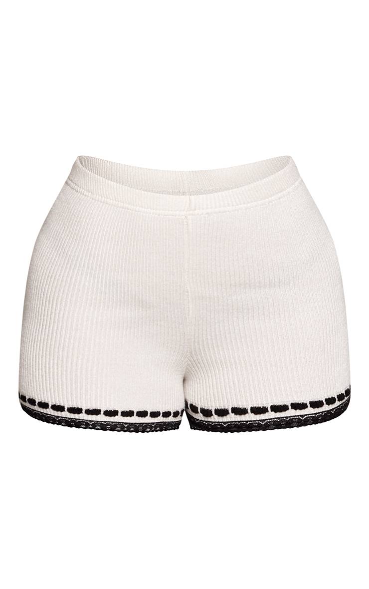 Crème Short En Maille À Détails Contrastés Petite