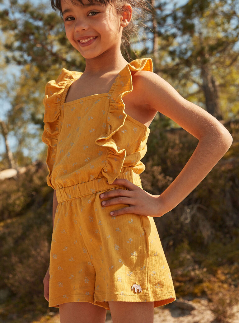 Combishort jaune moutarde en jersey