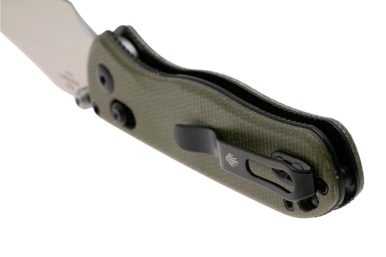 Kizer Vanguard Drop Bear 2, V3619-2KC1 Satin Nitro-V, Green Micarta, zakmes, Azo design