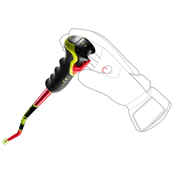 Bâton de ski LEKI WCR GS 3D RED/BLACK/NEON YELLOW