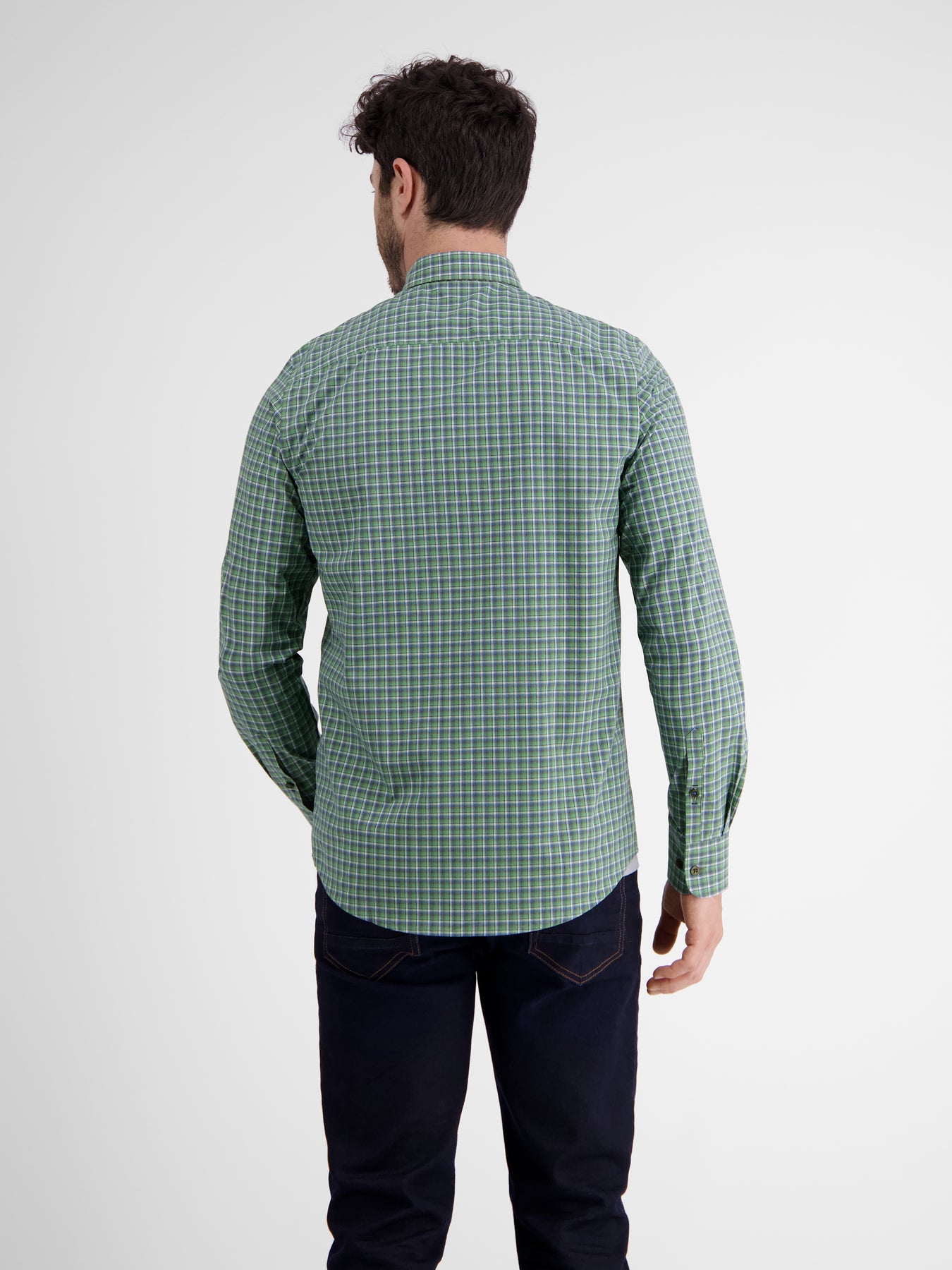 Langarmhemd, kariert, klassischer Button-down-Kragen