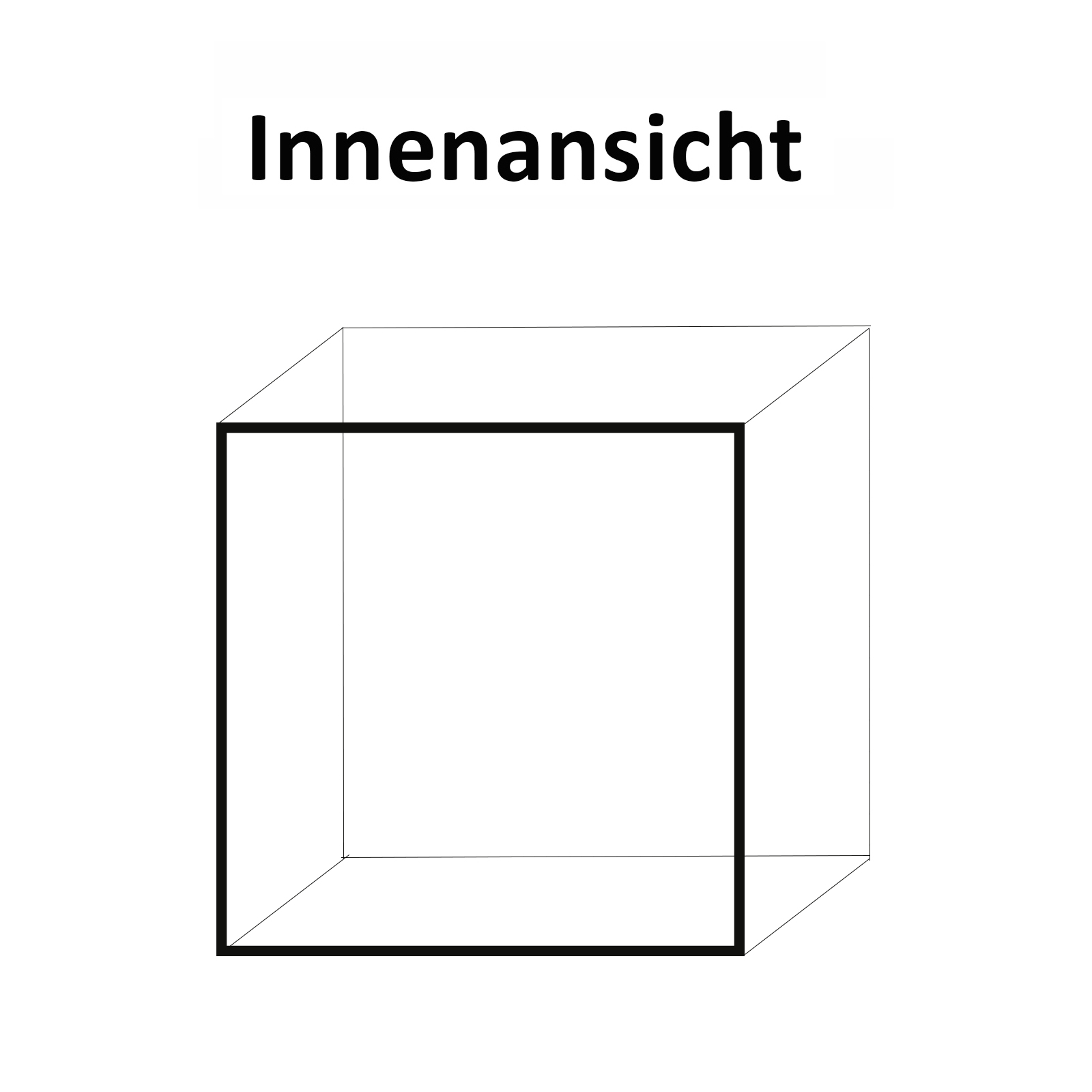 Aufsatz - Eiche sägerau - 45x40x40 cm
