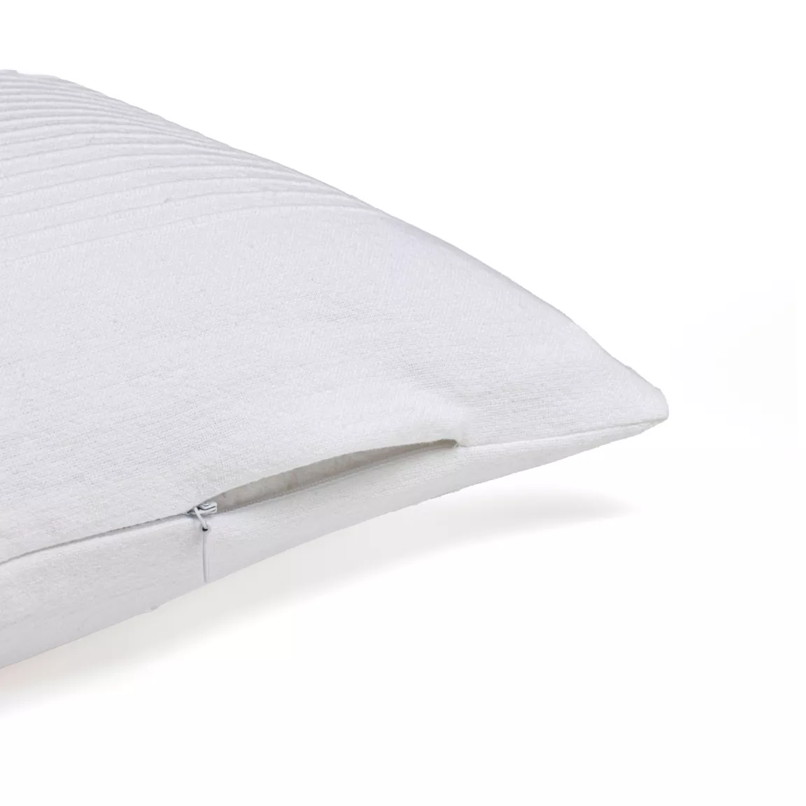 Housse de coussin rectangulaire coton tissé (30 x 50 cm) Léa Blanche