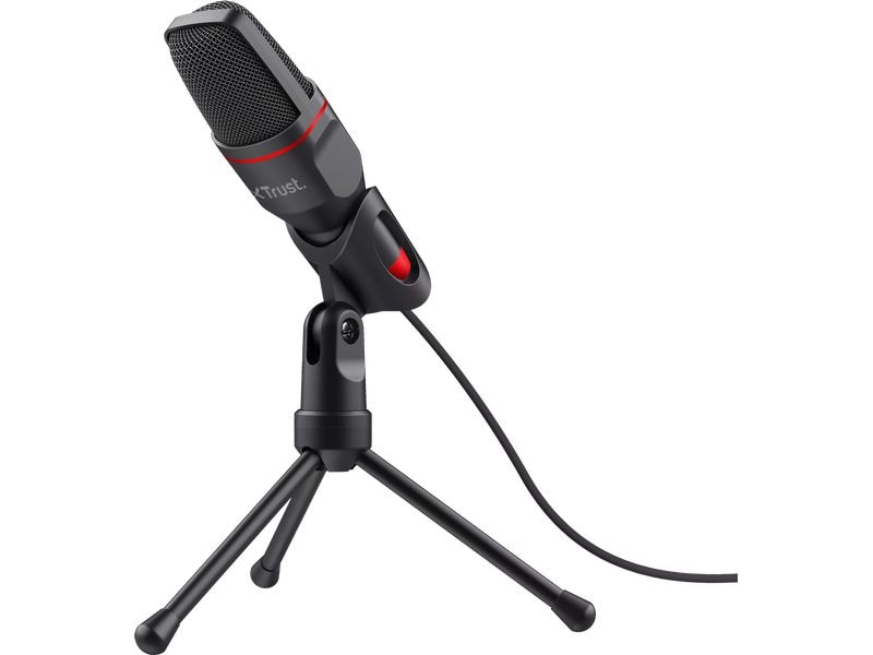 Trust Mikrofon GXT 212 Mico Leistungsstarkes USB-Mikrofon mit Dreibeinstativ und 3,5 mm- und USB-Anschluss