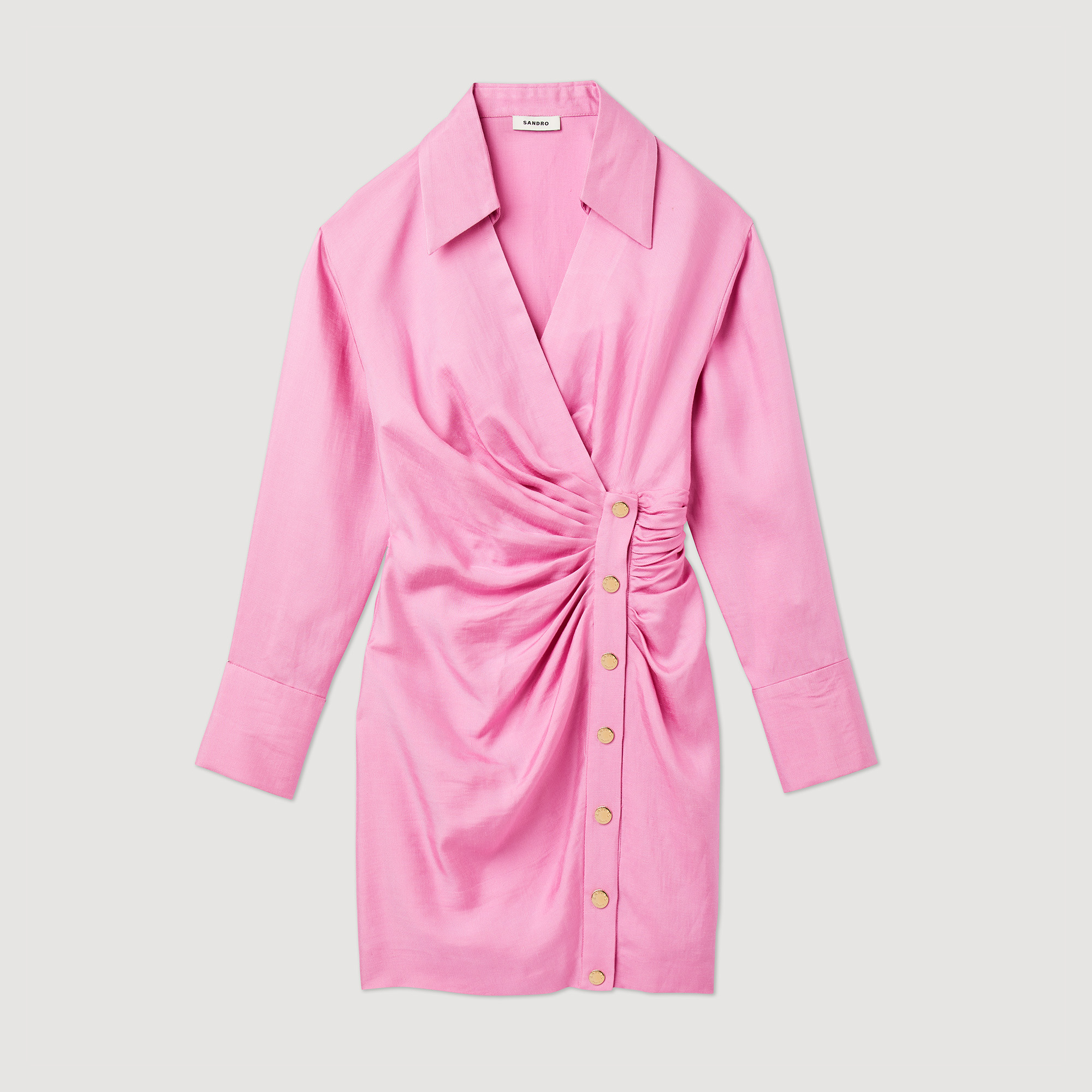 Robe drapee á manches longues