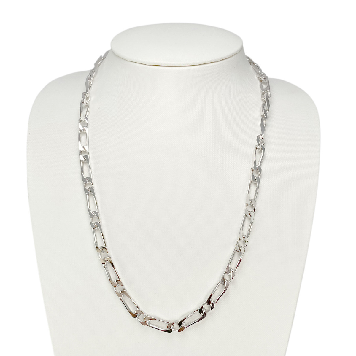 Collier d'occasion argent 925 maille cheval alternée 56 cm