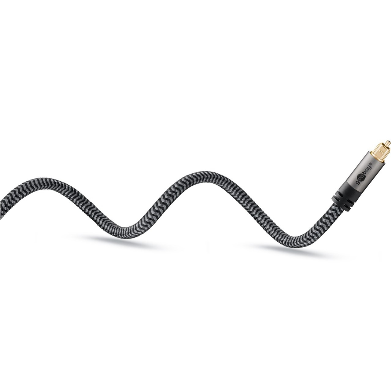(2m) Optisches Toslink Kabel zur Audioübertragung mit Glasfaserbasis (65305) - Sharkskin Grey