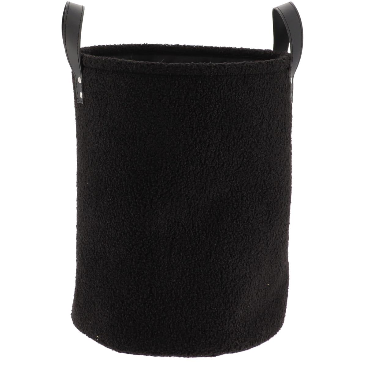 PANIERE POLYESTER FACON BOUCLETTE 30X38CM NOIR