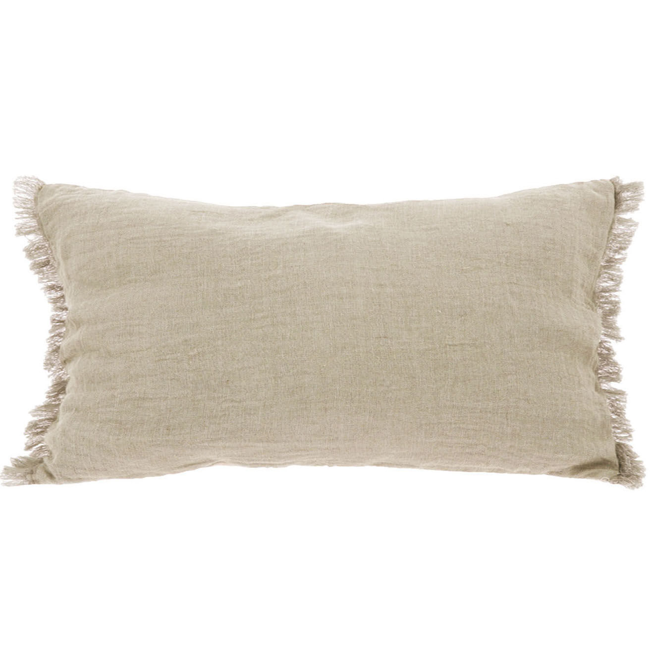 En Fil d'Indienne Housse de coussin Étamine naturel - 45x100 cm