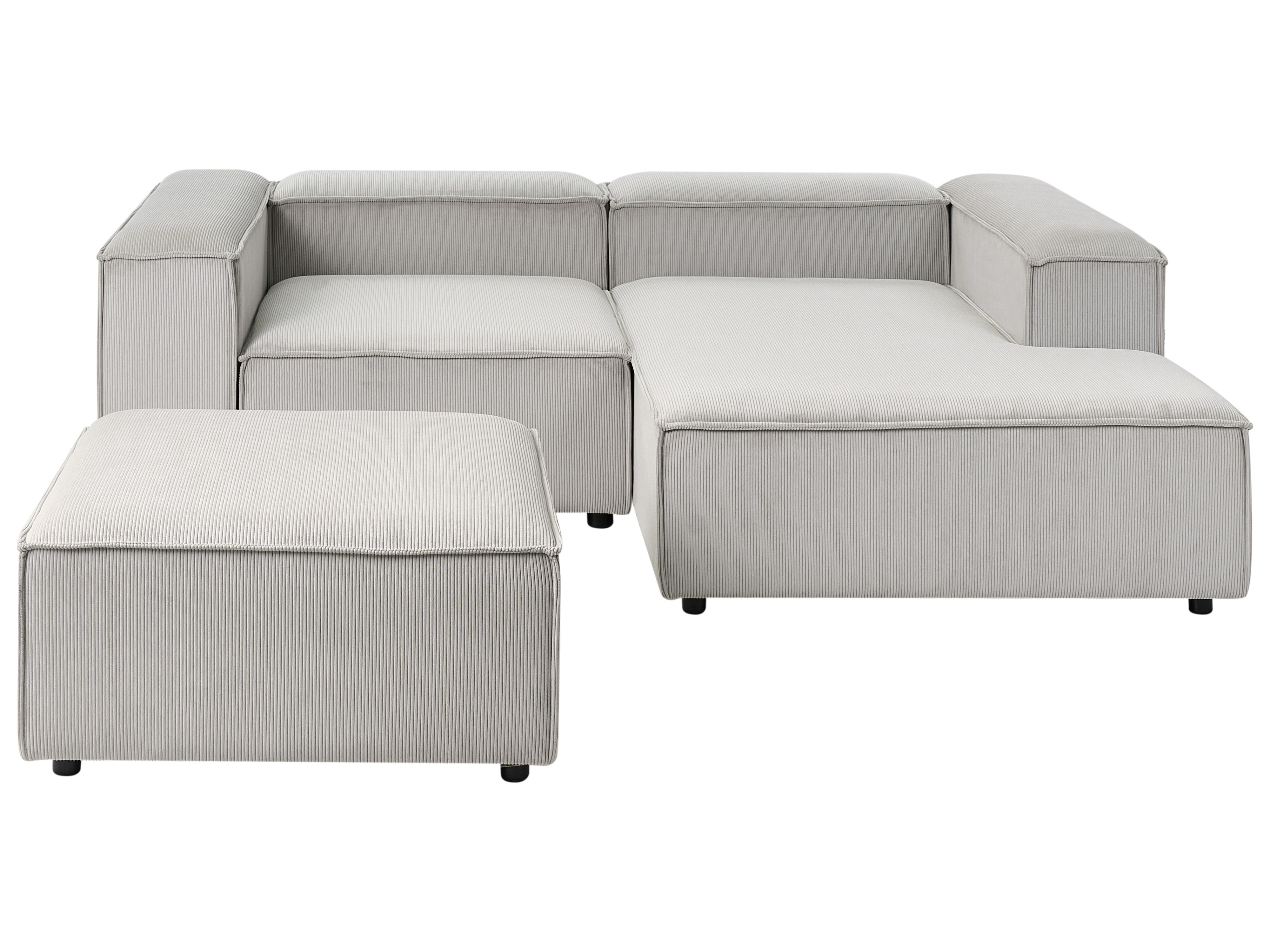 Modulaire hoekbank 3-zits ARDAL Corduroy Taupe met ottomaan linkszijdig