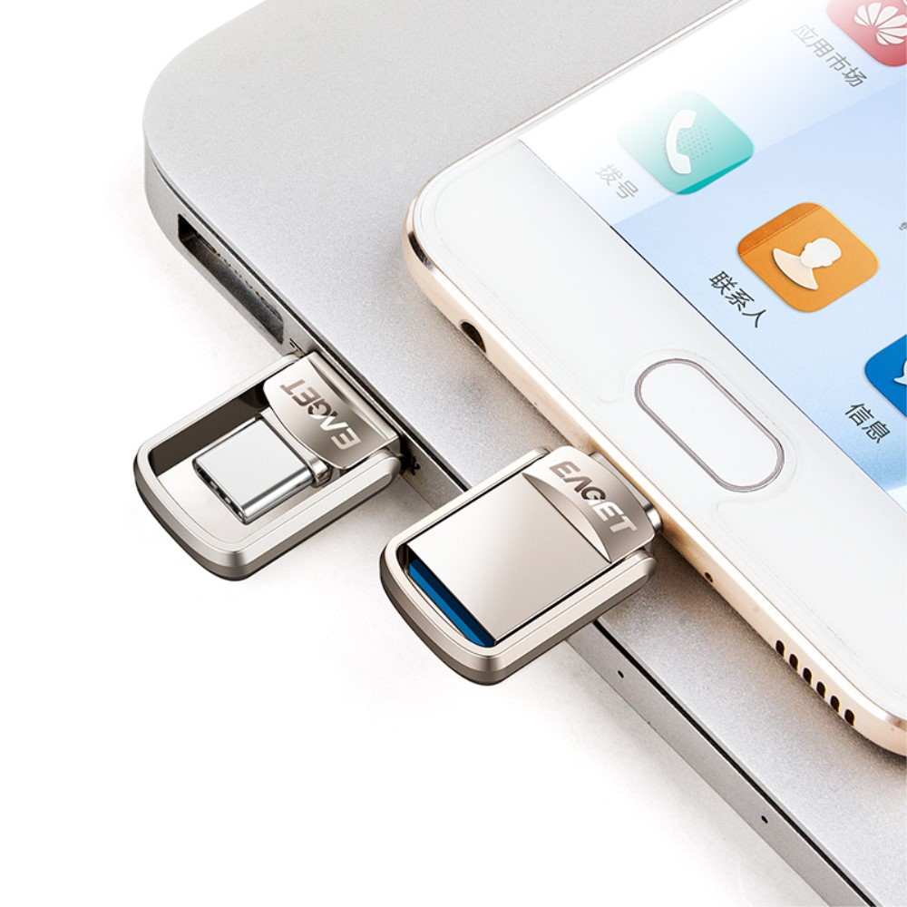 (128GB) Ultra Kompakt USB C / USB 3.1 Speicher Stick Flash Drive (140MB/s) - Silber