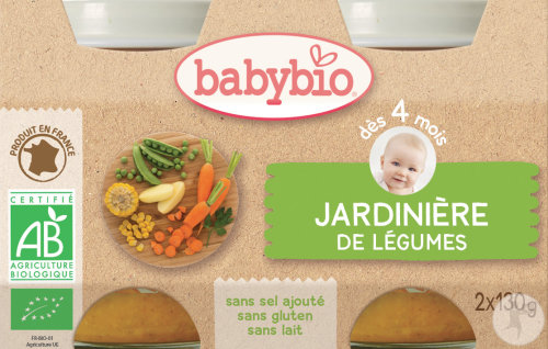 Babybio Jardinière De Légumes Dès 4 Mois Petits Pots 2x130g