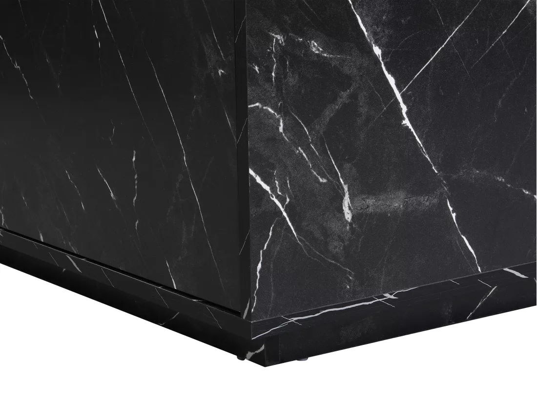 Table basse avec 2 tiroirs en MDF - Effet marbre noir - ANTRIM de Pascal Morabito